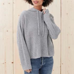 Jenni Kayne Cashmere Fisherman Hoodie in Grey